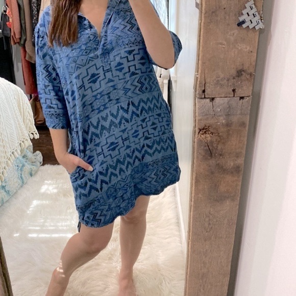 Philosophy chambray shirt dress size large with pockets - Picture 1 of 5